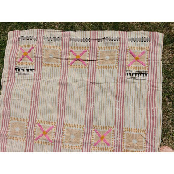 Multicolor Printed Rug Geometric Aztec Southwestern Cotton Blend 60X84 (5x7 ft) - Picture 7 of 9